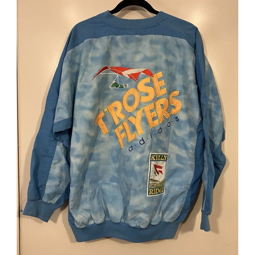 RARE VTG 80s Adidas Kelly Ridge Lift T’Rose Flyers Pullover Sweatshirt Sz XL
